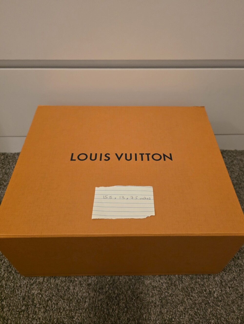 One Louis Vuitton Orange Large Logo Box
